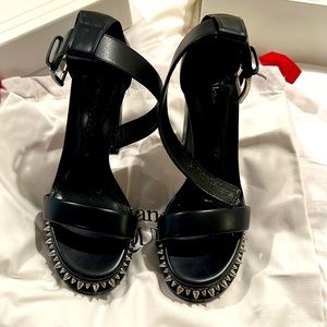 Alexander McQueen chunky heel shoes with spikes . Worn 1 time